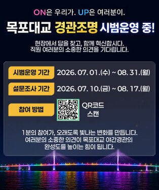 목포대교 경관조명 시범운영에 따른 설문조사