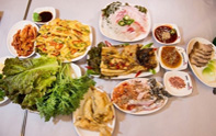민어찜과 회 한상
